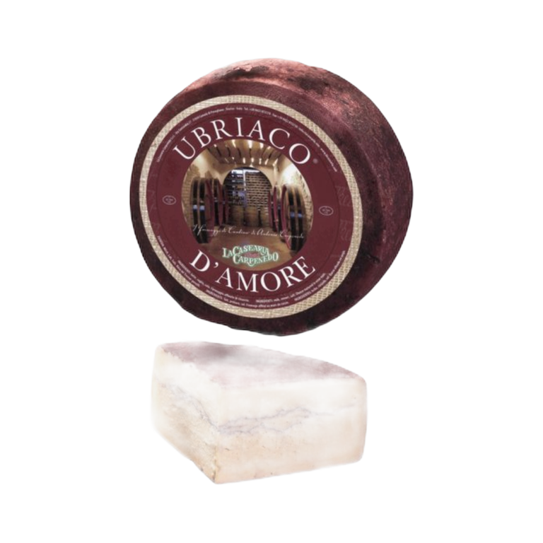 Ser Ubriaco di Amarone ca. 1,5 kg – Półtwardy ser z niepasteryzowanego mleka krowiego dojrzewający w winie Amarone della Valpolicella Classico D.O.C.G. ok. 1,5 kg
