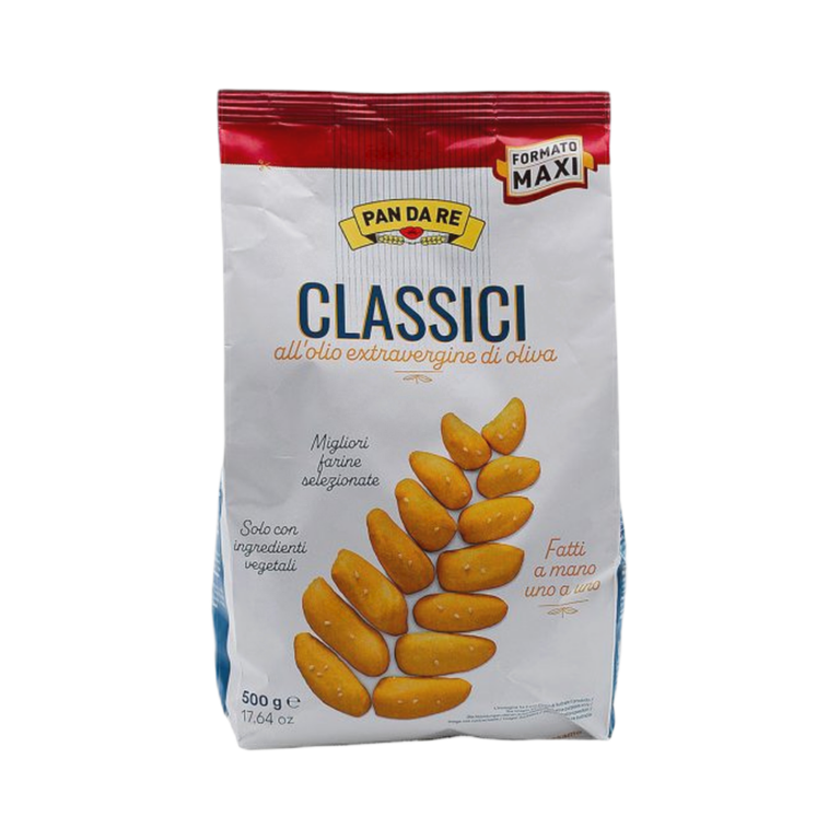 Grissini Pan da Re all'olio extravergine 500 gr – Rzemieślnicze włoskie paluszki grissini z oliwą z oliwek i sezamem