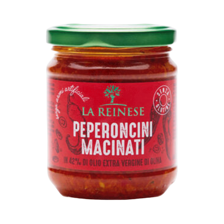 Peperoncini macinati in olio extravergine di oliva 170 gr – Pasta z ostrych papryczek peperoncino w oliwie z oliwek 170 g