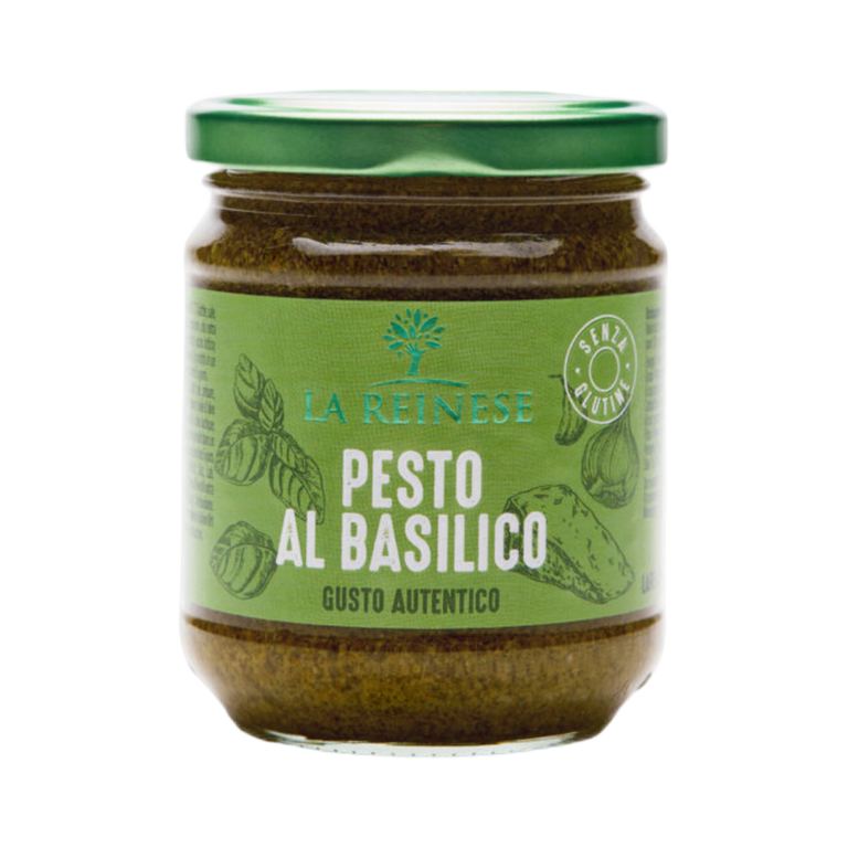 Pesto alla Genovese con Basilico DOP 180 gr. – Gotowy sos pesto z bazylii, orzeszków piniowych, nerkowca i sera grana w oliwie z oliwek 180 g