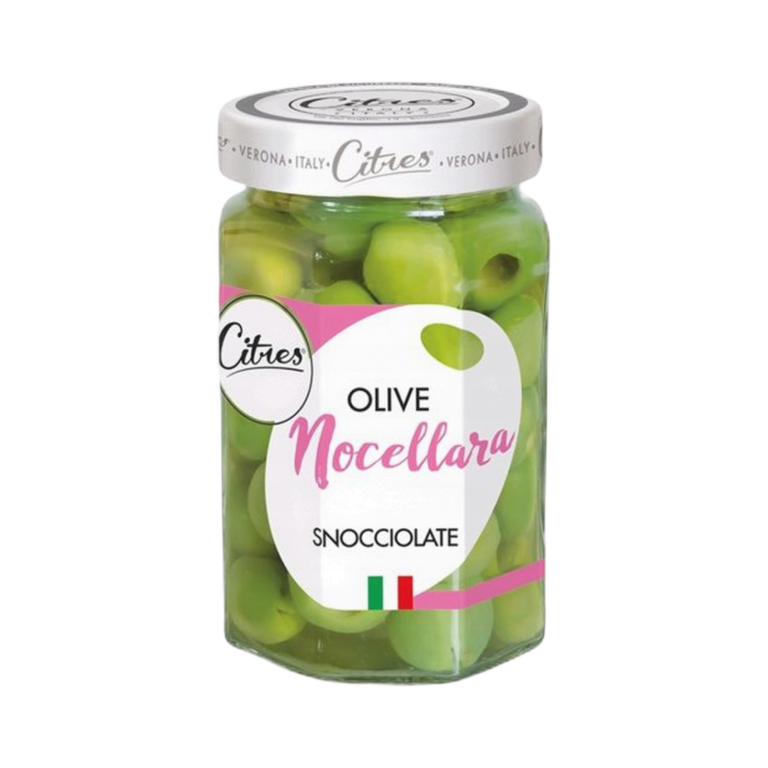 Olive Nocellara Snocciolate 290 g – Sycylijskie zielone oliwki Nocellara bez pestek 290 g