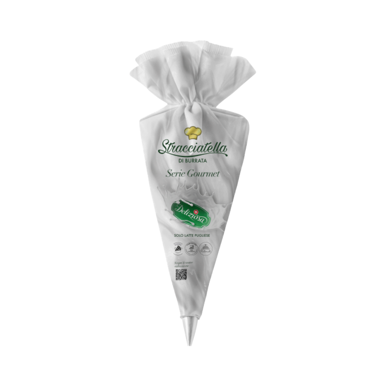 Stracciatella Deliziosa in sac a poche 250 gr – Świeży miękki ser z mleka krowiego z dodatkiem śmietany w rękawie cukierniczym 250 g