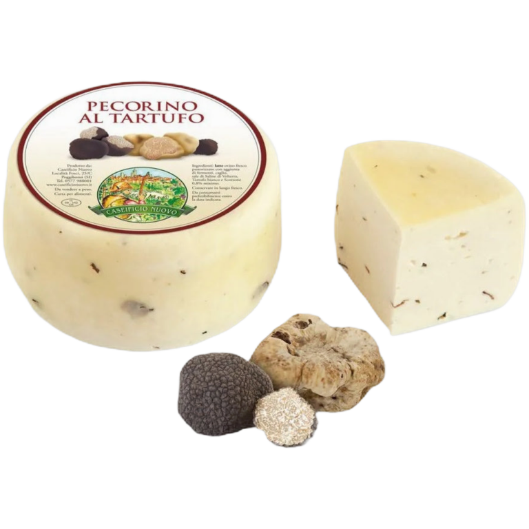 Pecorino fresco con Tartufo stagionato 2 mesi reg. Toscana – Krótkodojrzewający miękki ser z mleka owczego z truflą z regionu Toskania