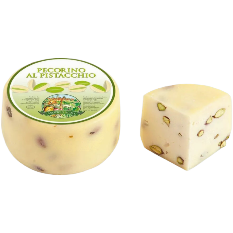 Pecorino fresco con pistacchio stag. 2 mesi reg. Toscana – Krótkodojrzewający ser z mleka owczego z pistacjami z regionu Toskania