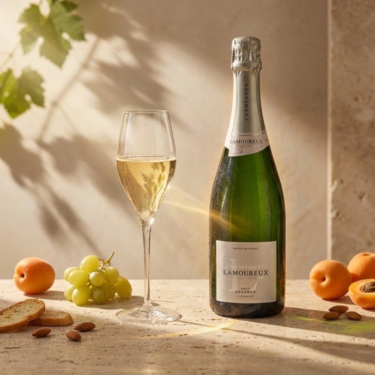 Wino białe musujące wytrawne Champagne Lamoureux Brut Resèrve