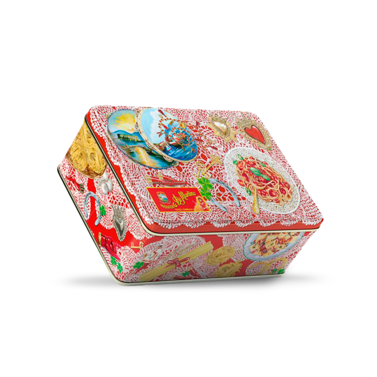 Dolce & Gabbana Portafortuna – kolekcjonerska puszka z makaronami Pasta di Gragnano IGP 5 × 500 g + fartuszek D&G