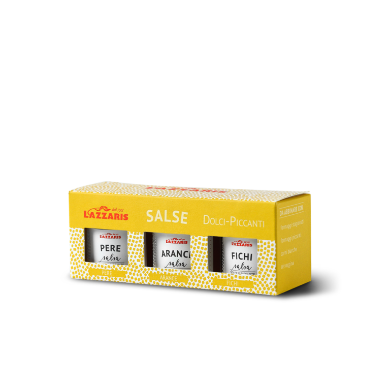 Tris di salse dolci e piccanti Lazzaris – zestaw sals do serów 3×50 g
